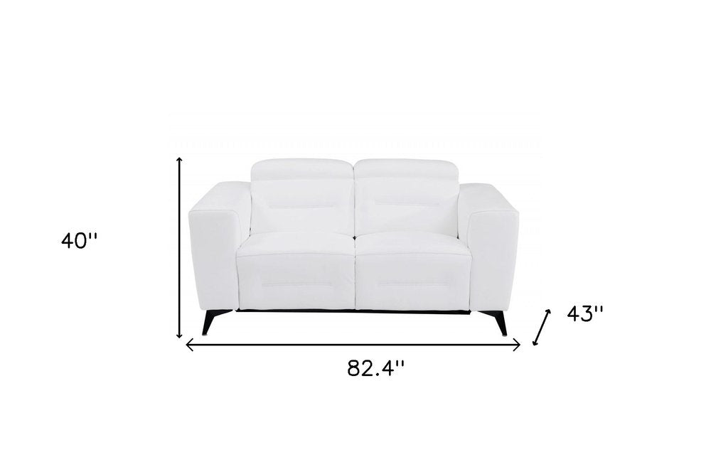 Conjunto de asientos para cinco personas de dos piezas de cuero italiano blanco