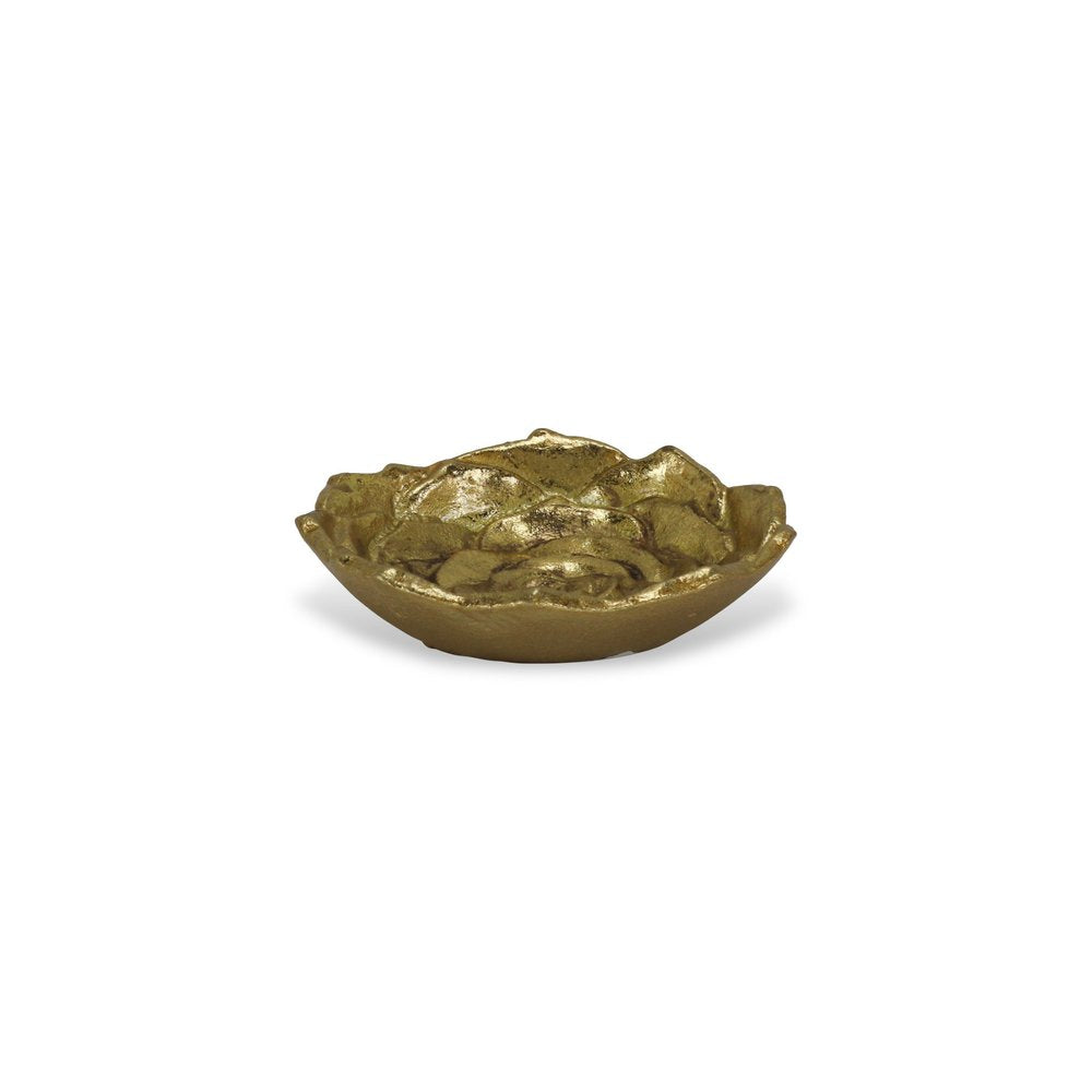 Bandeja de metal dorado novedoso de 5" hecha a mano