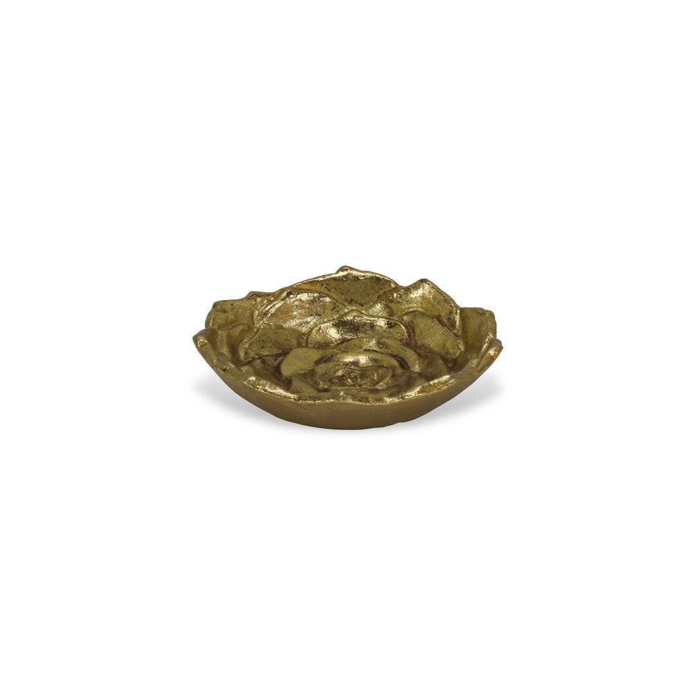 Bandeja de metal dorado novedoso de 5" hecha a mano