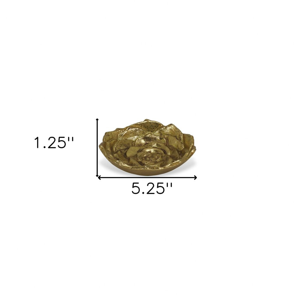 Bandeja de metal dorado novedoso de 5" hecha a mano
