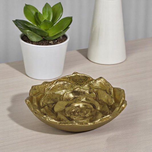 Bandeja de metal dorado novedoso de 5" hecha a mano