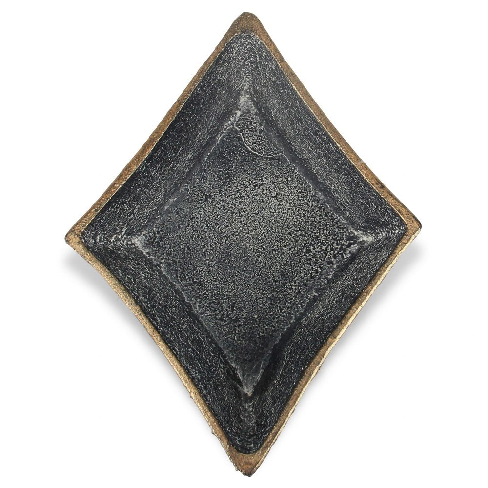 Cuenco cuadrado de diamante de hierro fundido negro de 5"