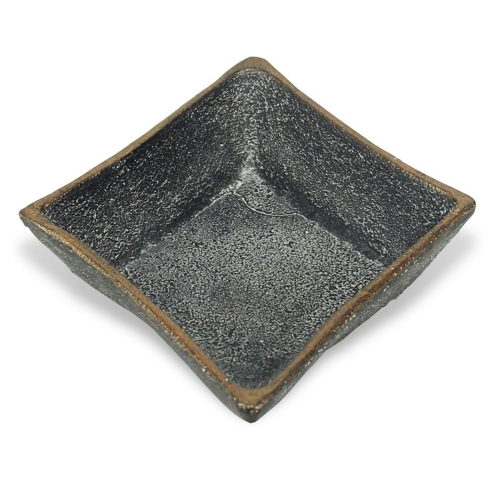Cuenco cuadrado de diamante de hierro fundido negro de 5"