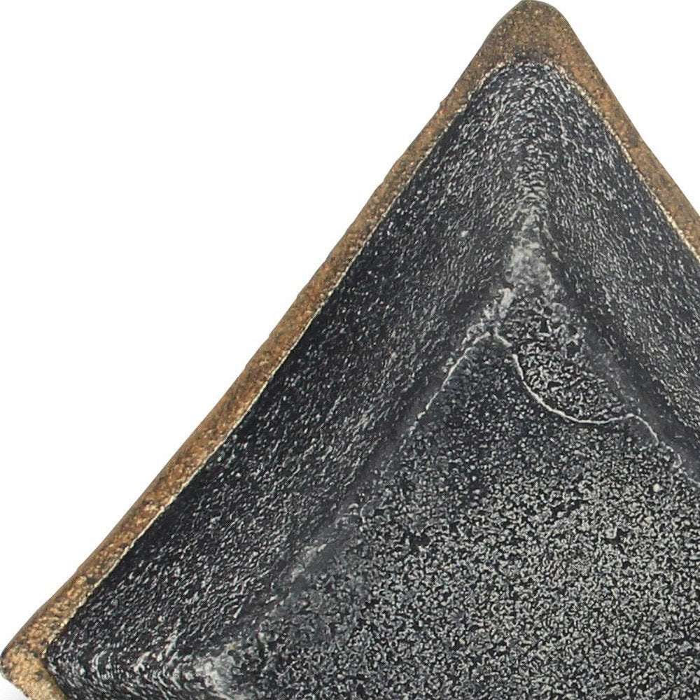 Cuenco cuadrado de diamante de hierro fundido negro de 5"