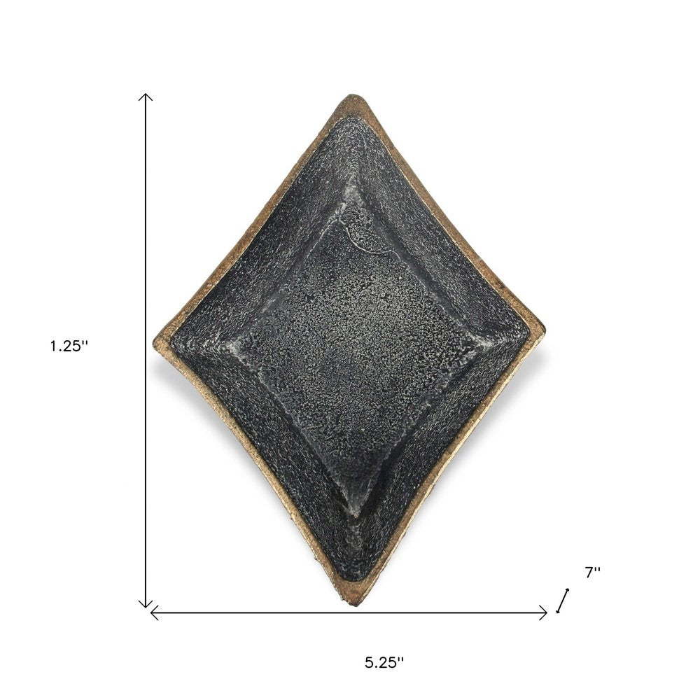 Cuenco cuadrado de diamante de hierro fundido negro de 5"