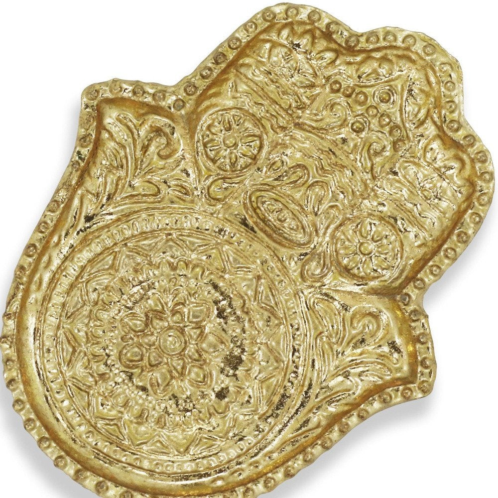 Bandeja de metal dorado novedoso de 5" hecha a mano