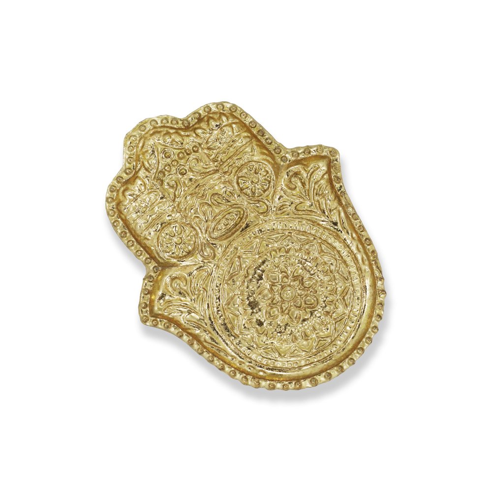 Bandeja de metal dorado novedoso de 5" hecha a mano