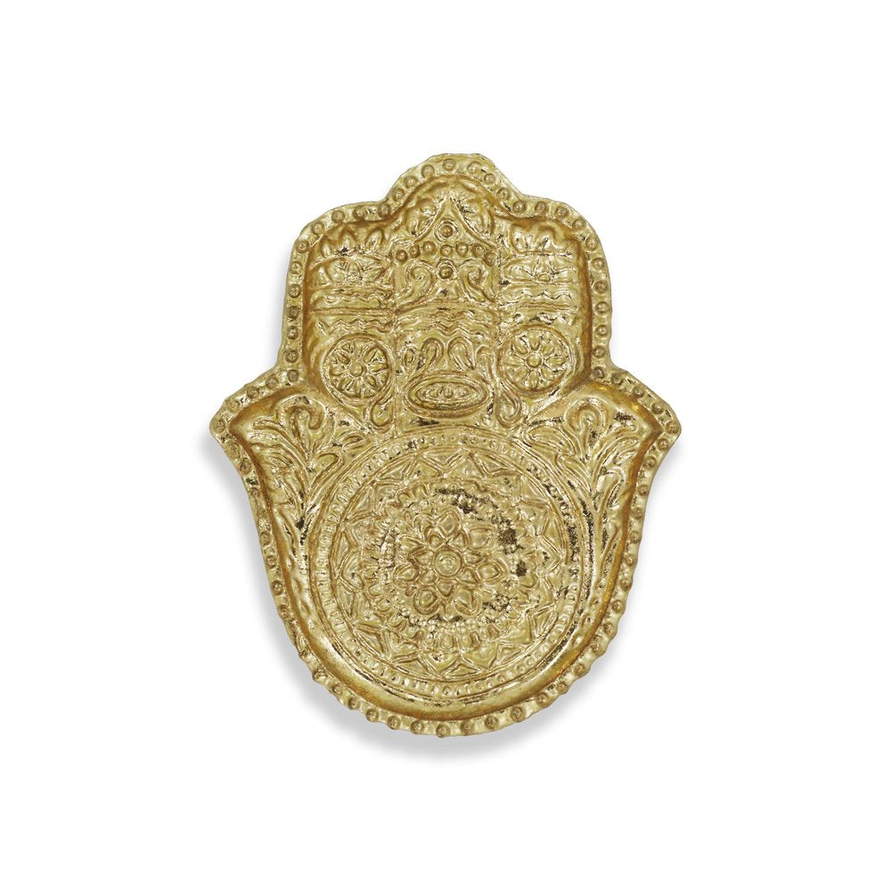 Bandeja de metal dorado novedoso de 5" hecha a mano