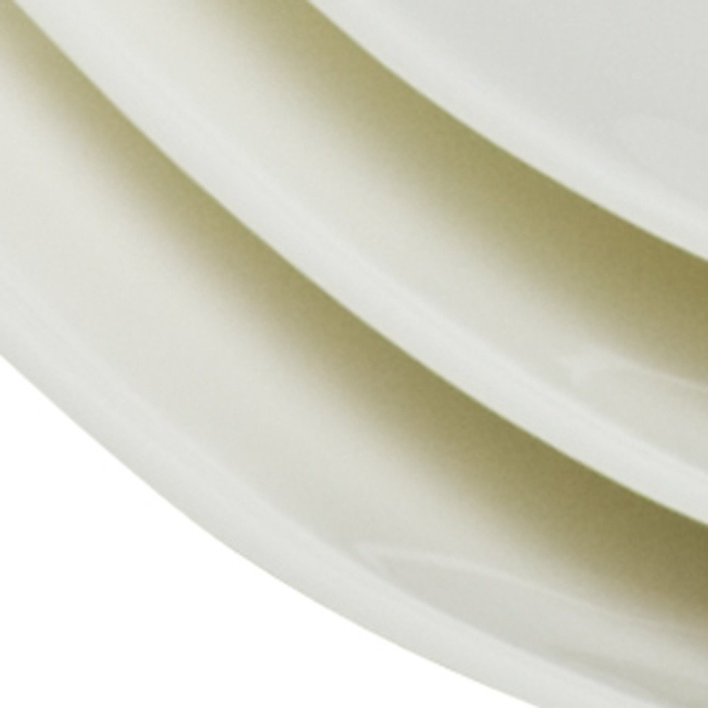 Juego de seis platos de cena de porcelana blanca cuadrada de seis piezas