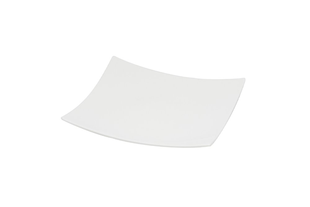 Juego de seis platos de ensalada de porcelana blanca cuadrada de seis piezas