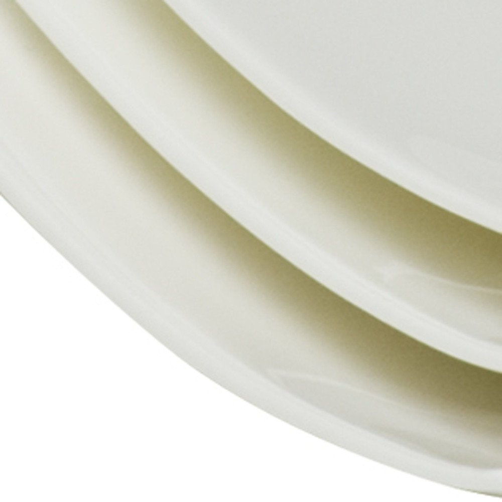 Juego de seis platos de ensalada de porcelana blanca cuadrada de seis piezas