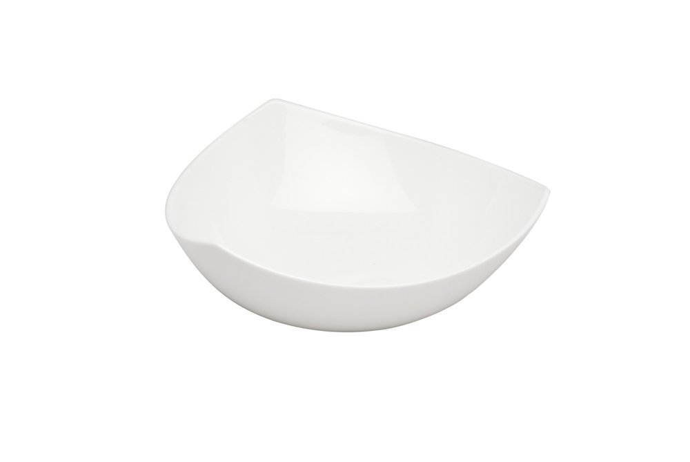 Servicio de porcelana blanca triangular de seis piezas para seis tazones