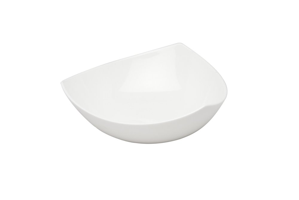 Servicio de porcelana blanca triangular de seis piezas para seis tazones
