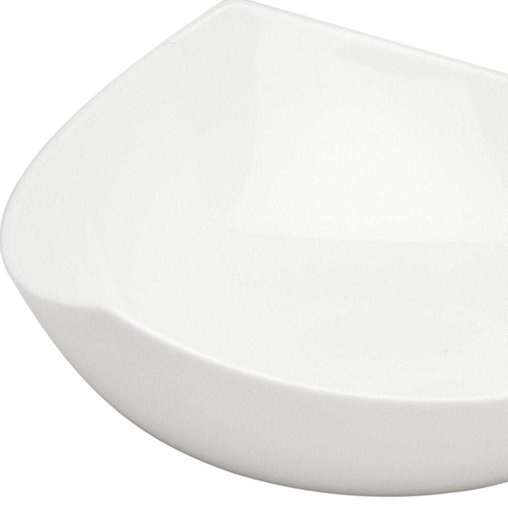 Servicio de porcelana blanca triangular de seis piezas para seis tazones