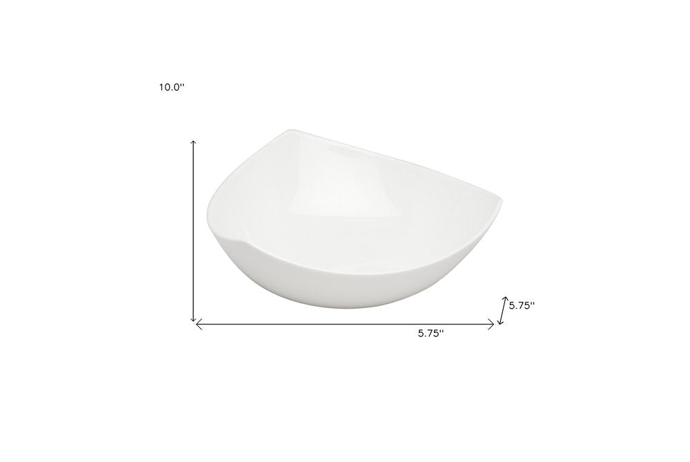 Servicio de porcelana blanca triangular de seis piezas para seis tazones