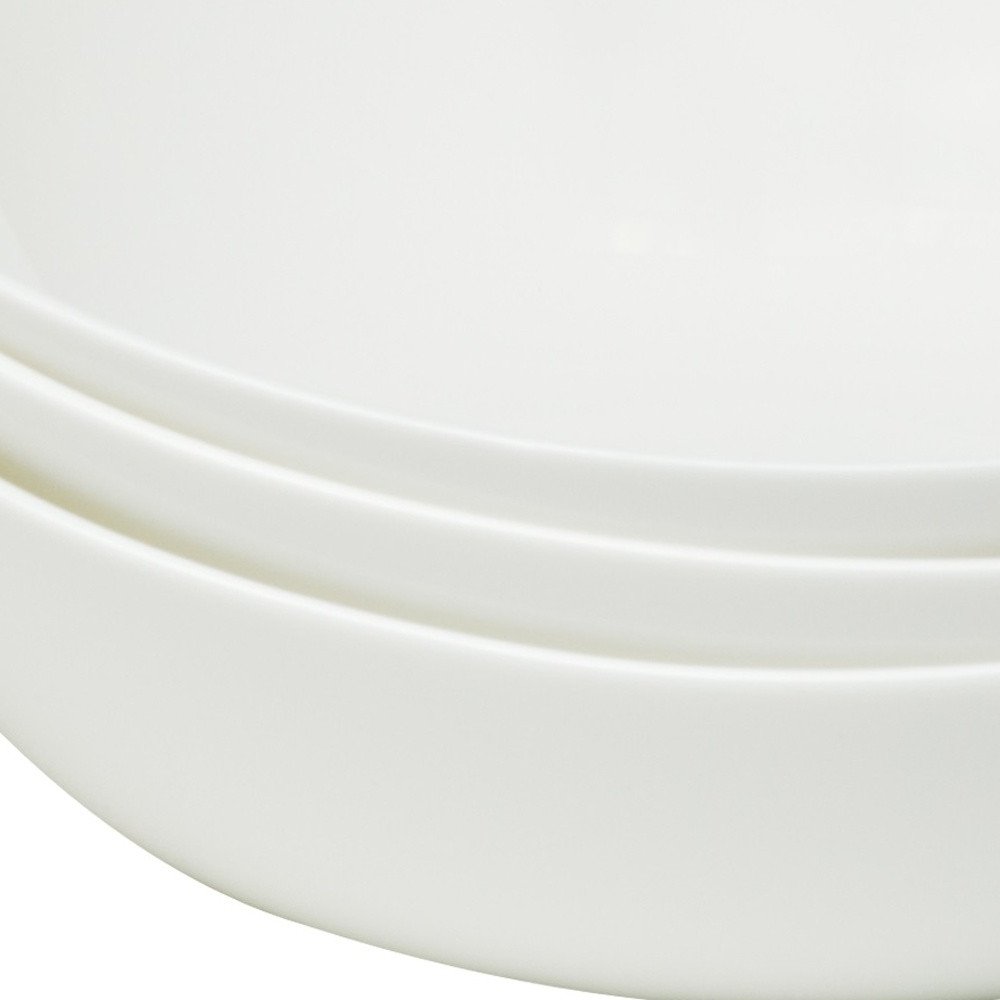 Servicio de porcelana blanca triangular de seis piezas para seis tazones