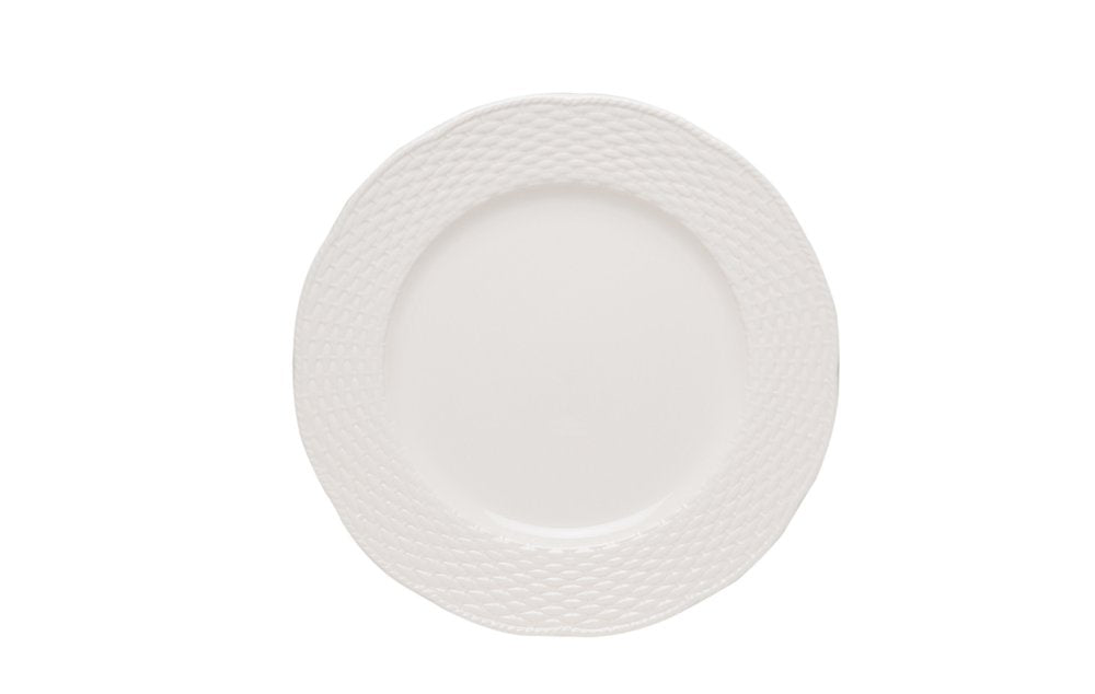 Juego de cuatro piezas de cerámica de gres con tejido redondo para cuatro platos de ensalada