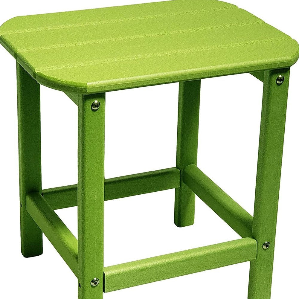 Mesa auxiliar de exterior de resina verde de 13"