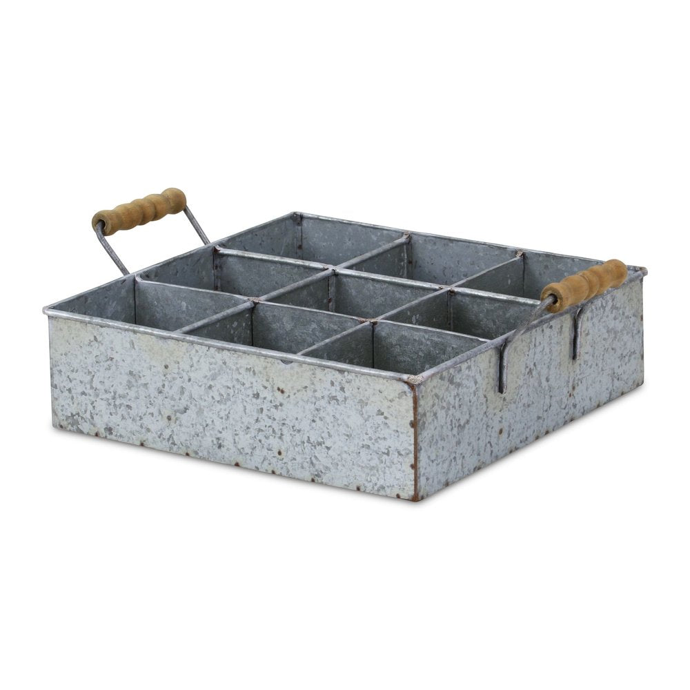 Caja de metal galvanizado plateado de 12"