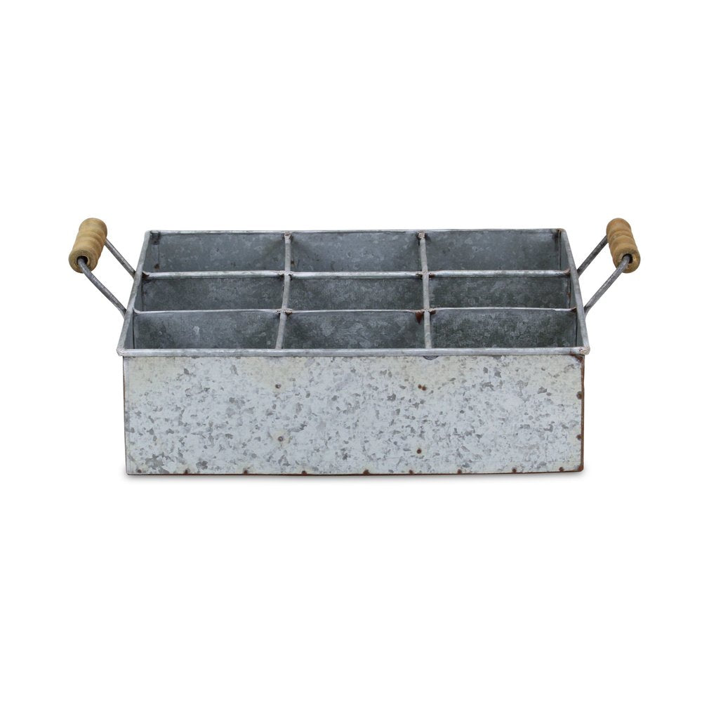 Caja de metal galvanizado plateado de 12"