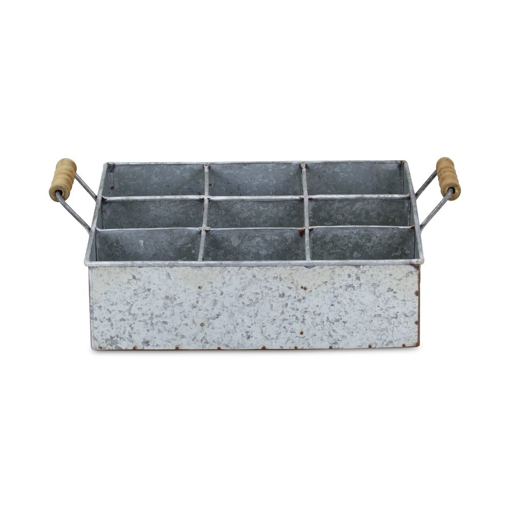 Caja de metal galvanizado plateado de 12"
