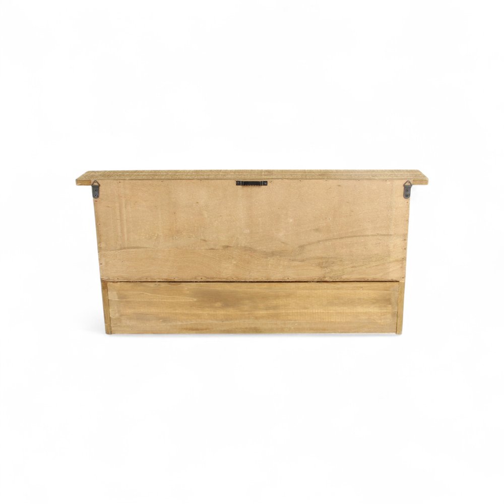 Perchero de pared de madera natural de 30" con cuatro ganchos