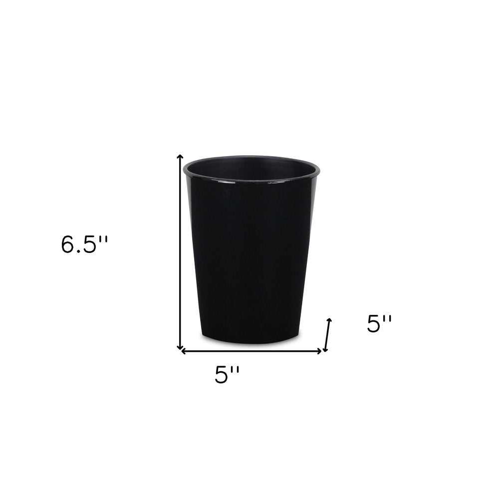 Maceta redonda de 5" de plástico reciclado negro para interior y exterior