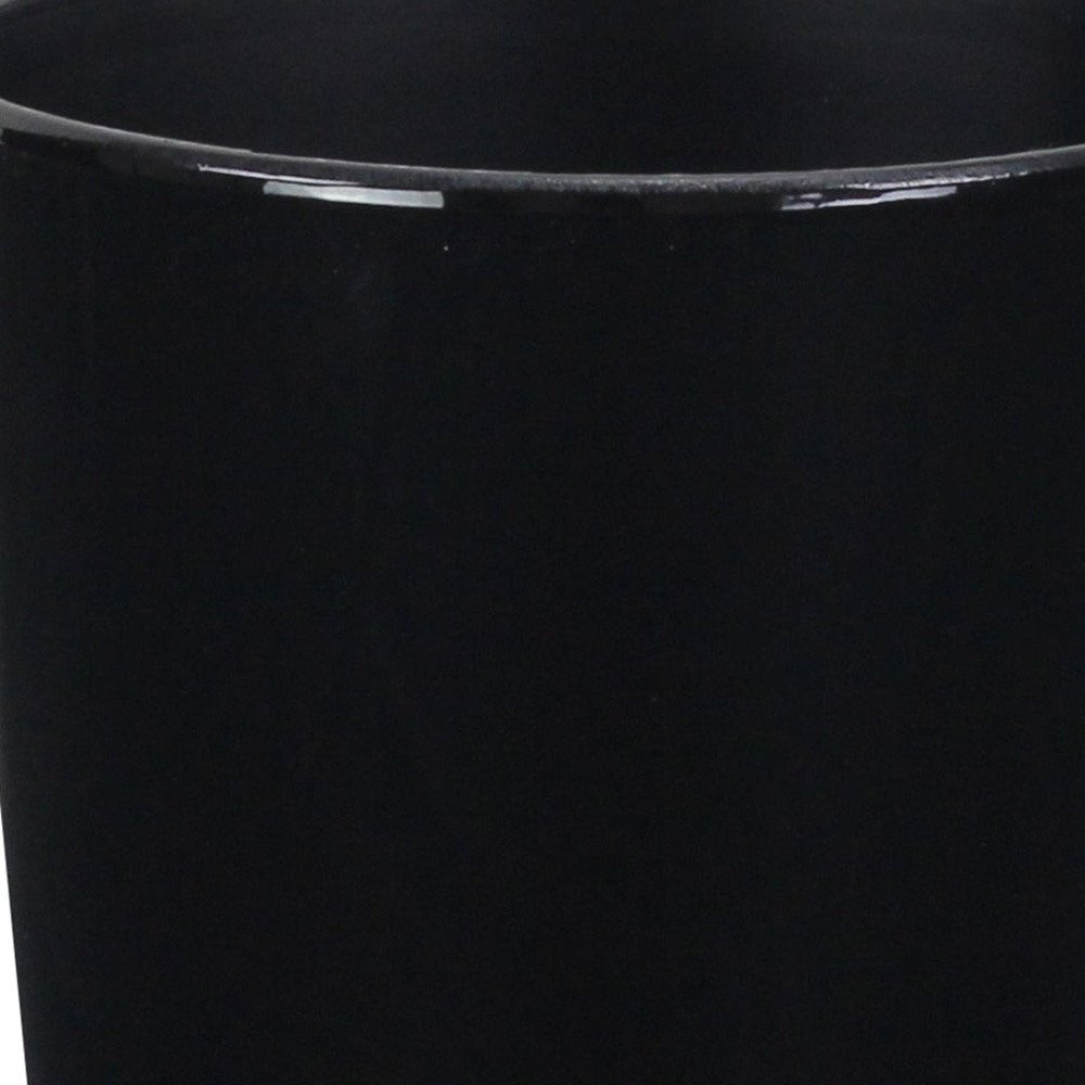 Maceta redonda de 5" de plástico reciclado negro para interior y exterior