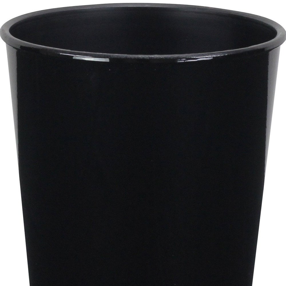 Maceta redonda de 5" de plástico reciclado negro para interior y exterior