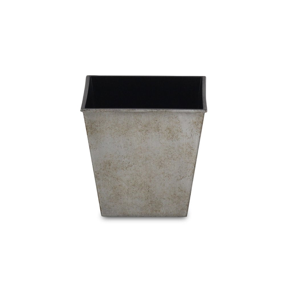 Maceta cuadrada de plástico reciclado gris de 5" para interior y exterior