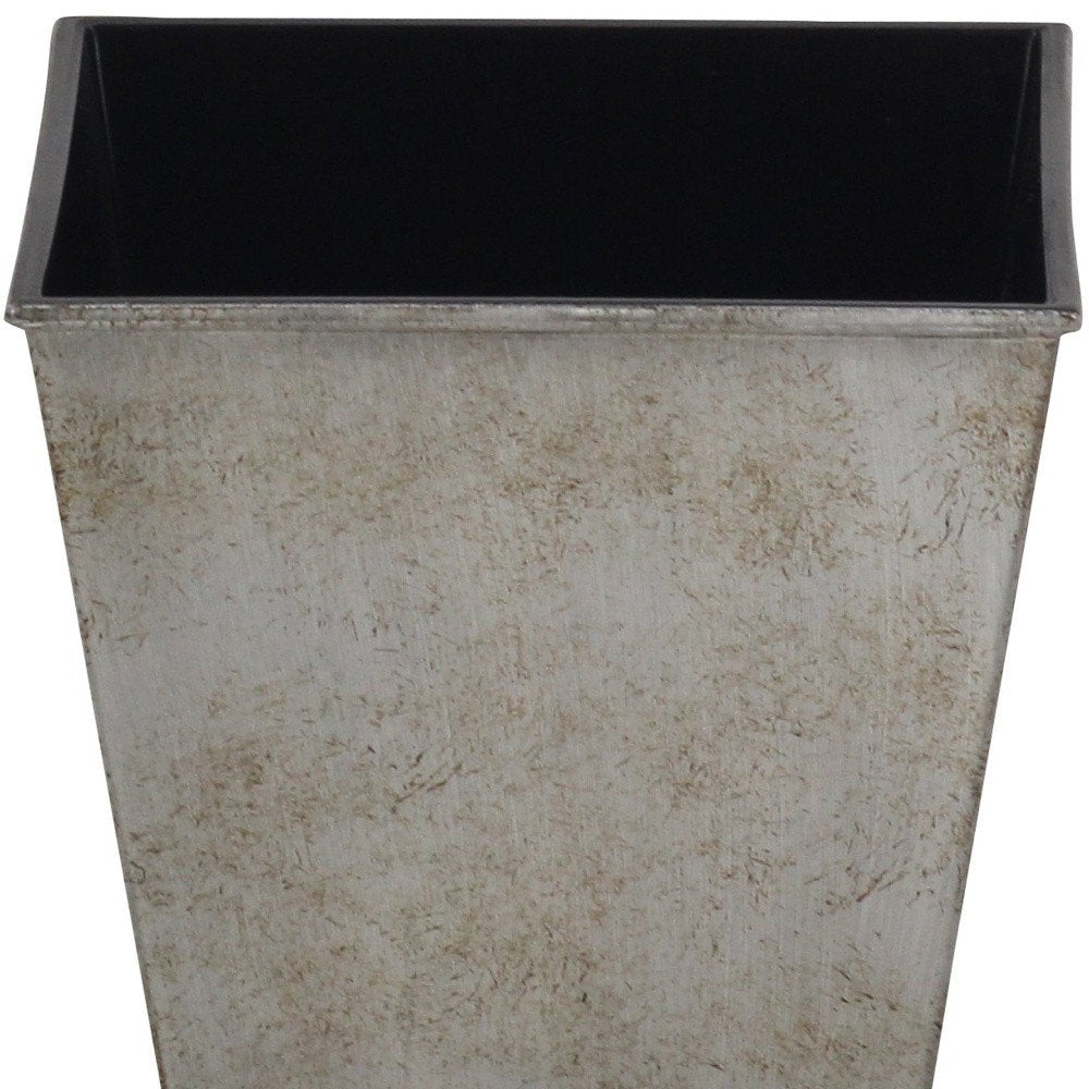 Maceta cuadrada de plástico reciclado gris de 5" para interior y exterior