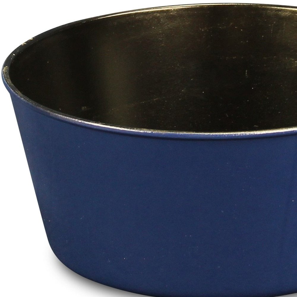 Maceta redonda de plástico reciclado azul marino de 25 cm para interior y exterior