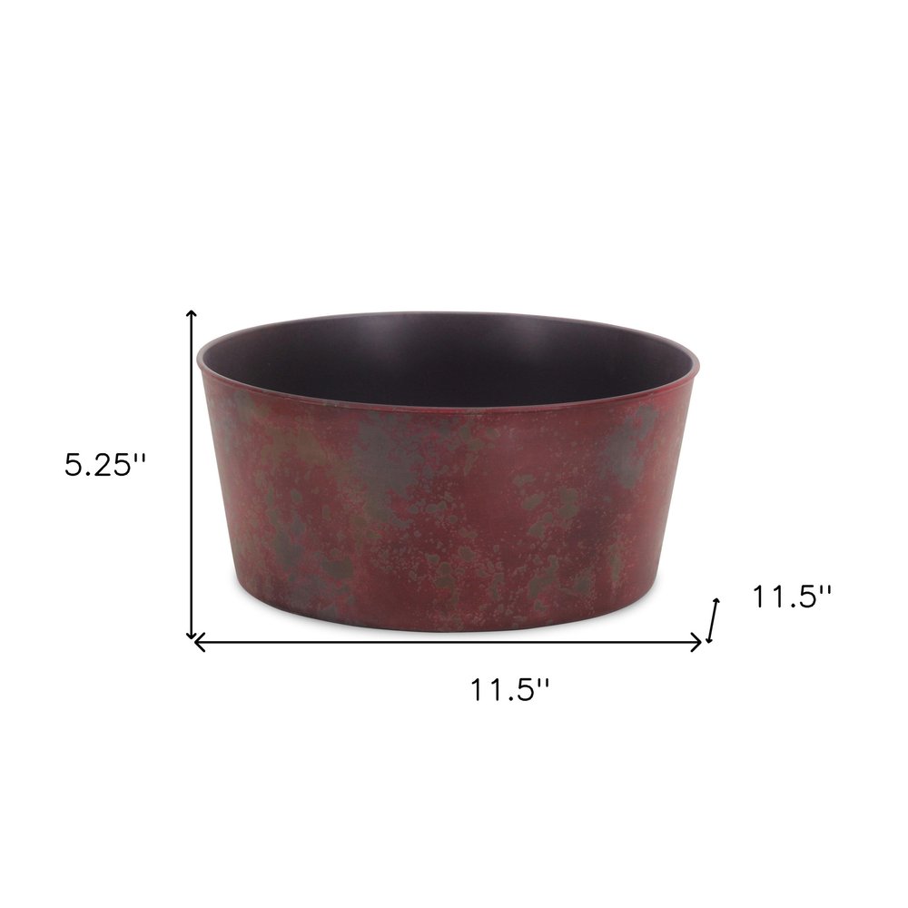 Maceta redonda de plástico reciclado rojo de 30 cm para interior y exterior