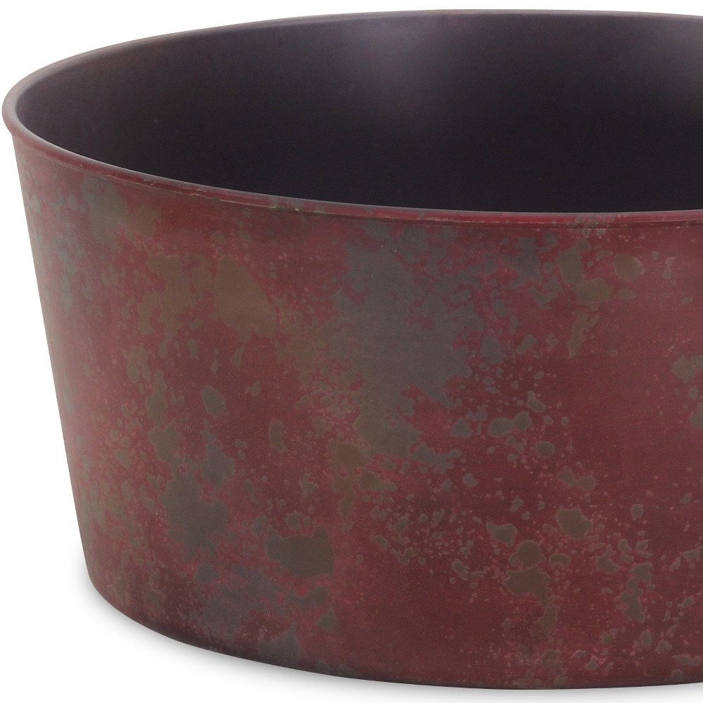 Maceta redonda de plástico reciclado rojo de 30 cm para interior y exterior