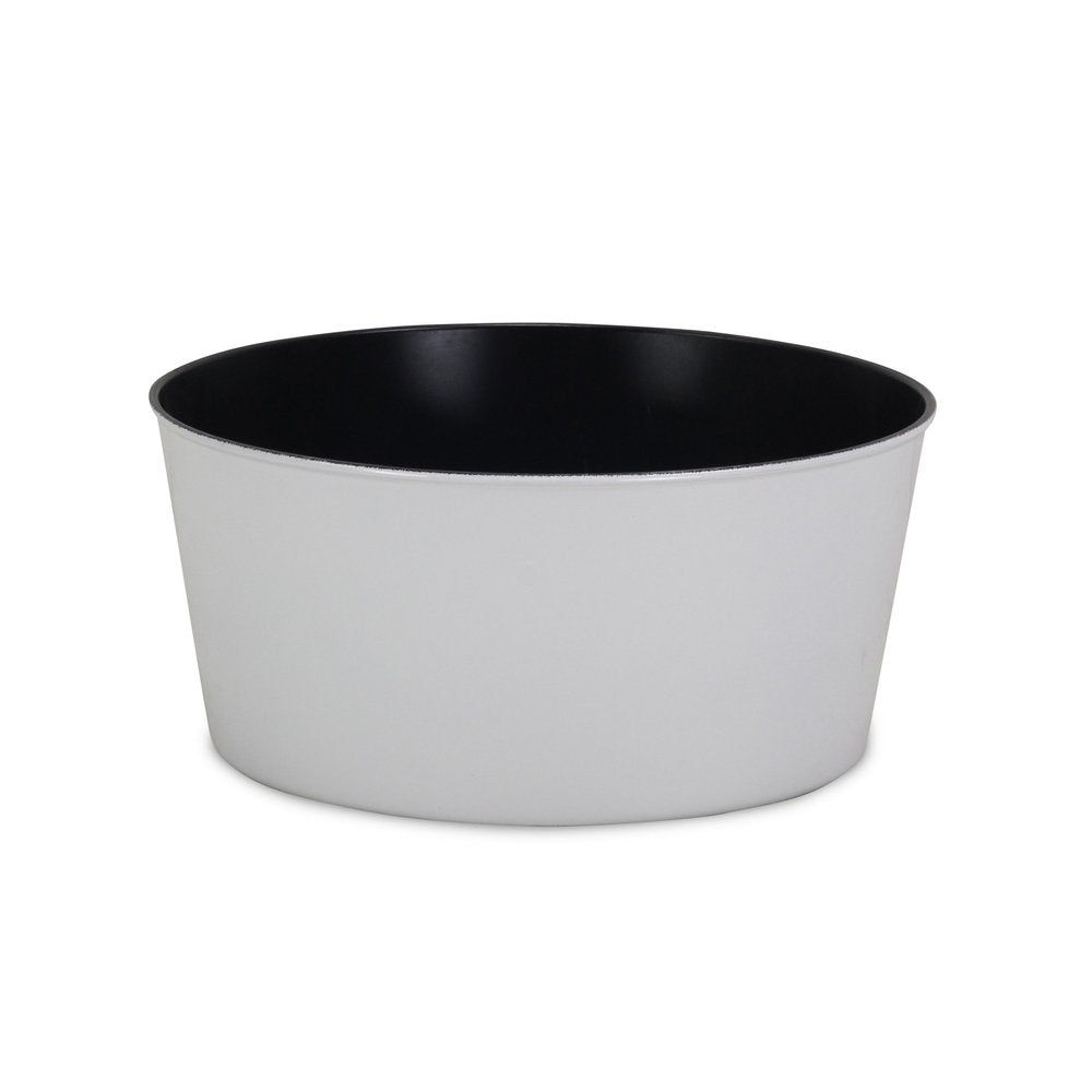 Maceta redonda de plástico reciclado blanco de 30 cm para interior y exterior