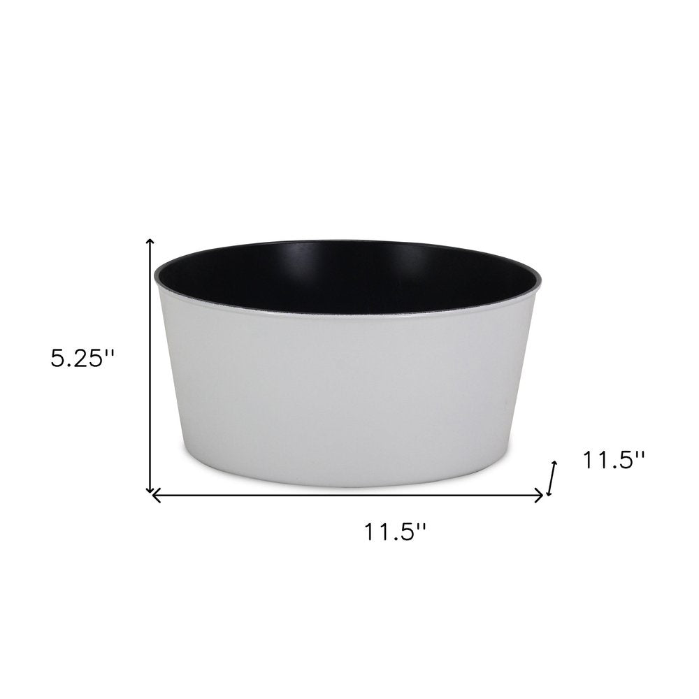 Maceta redonda de plástico reciclado blanco de 30 cm para interior y exterior