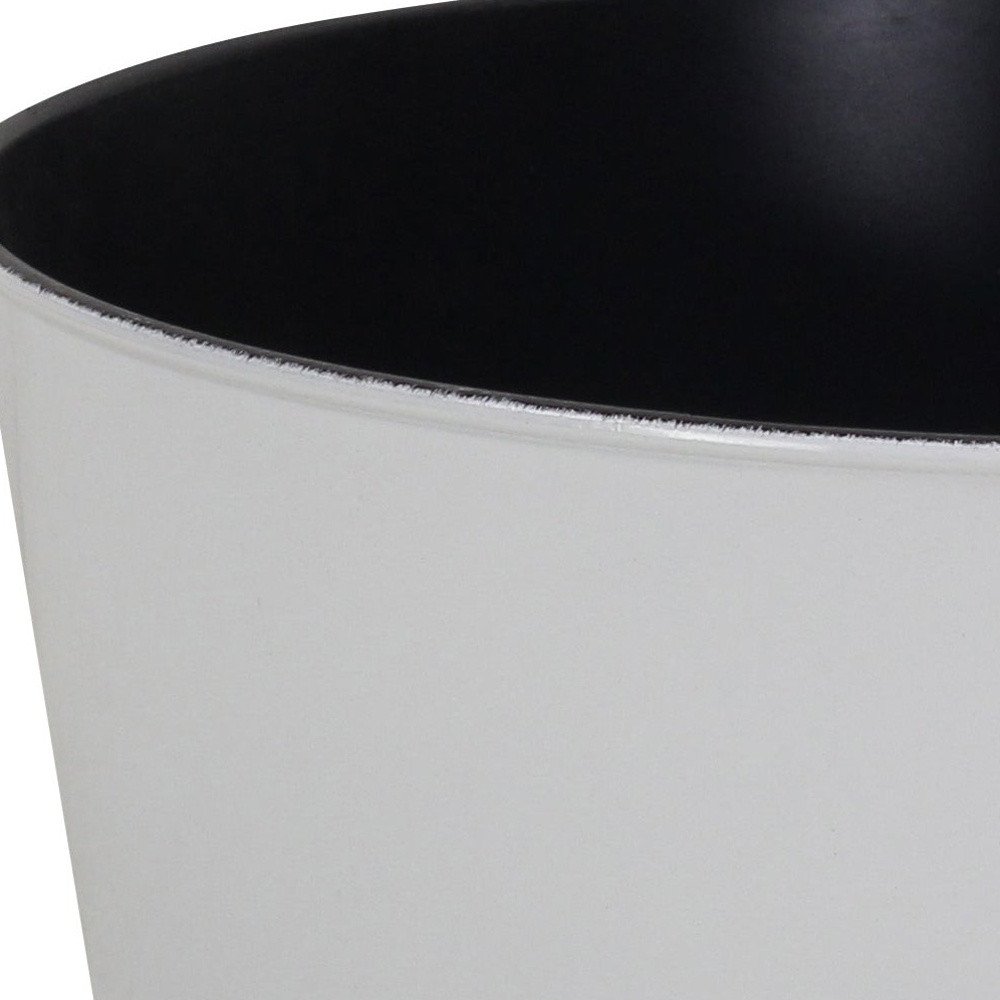 Maceta redonda de plástico reciclado blanco de 30 cm para interior y exterior