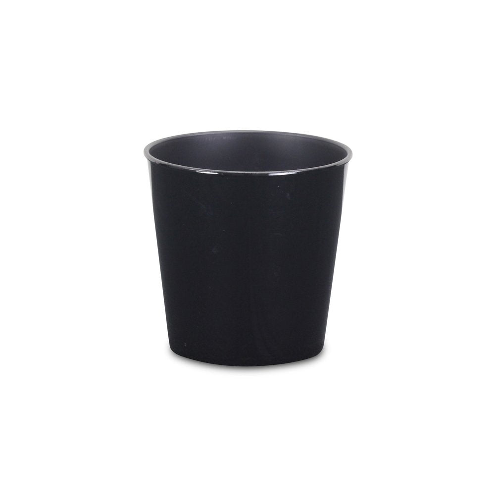 Maceta redonda de 5" de plástico reciclado negro para interior y exterior
