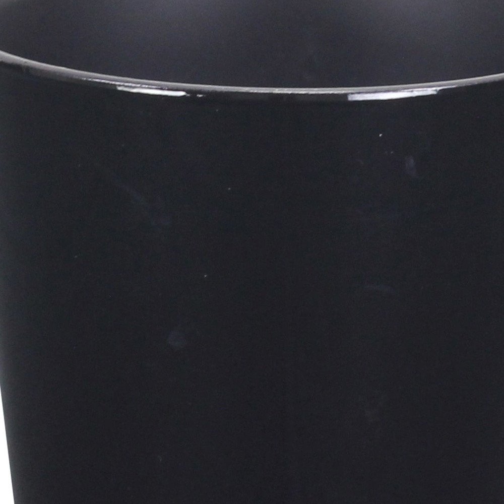 Maceta redonda de 5" de plástico reciclado negro para interior y exterior