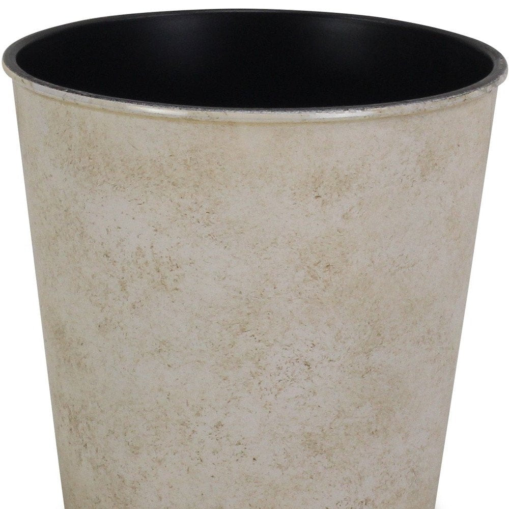 Maceta redonda de 5" de plástico reciclado color crema para interior y exterior