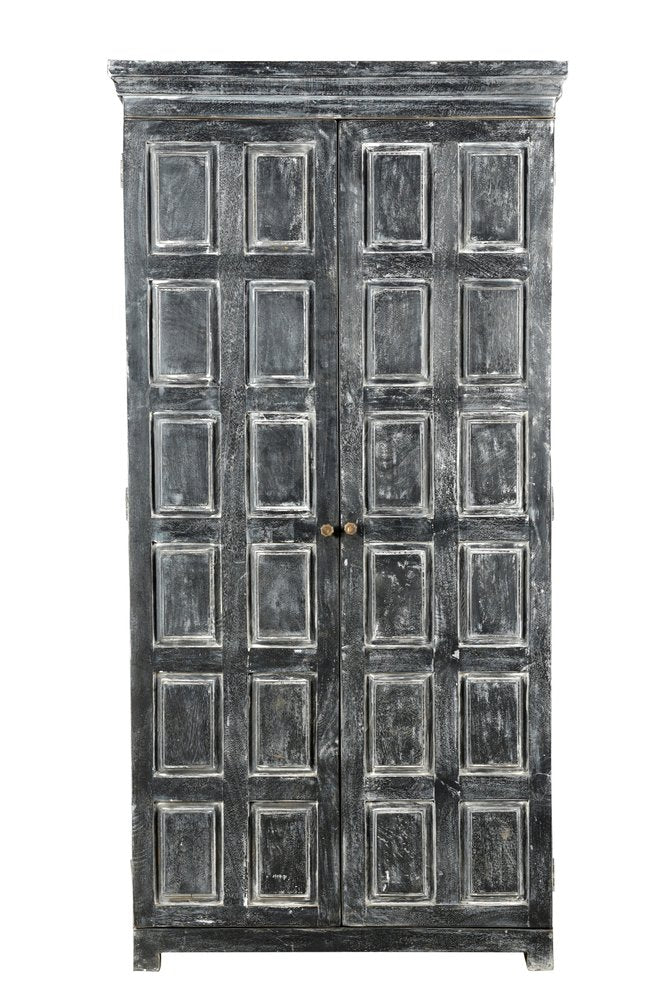 Despensa o armario de almacenamiento de madera maciza gris oscuro de 72"