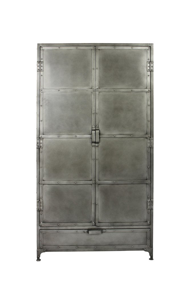 Cómoda de hierro plateado de 36" con cajones