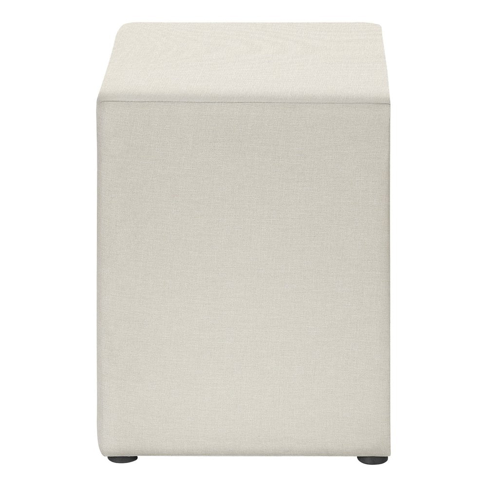Mesita de noche de madera beige de 21" con dos cajones