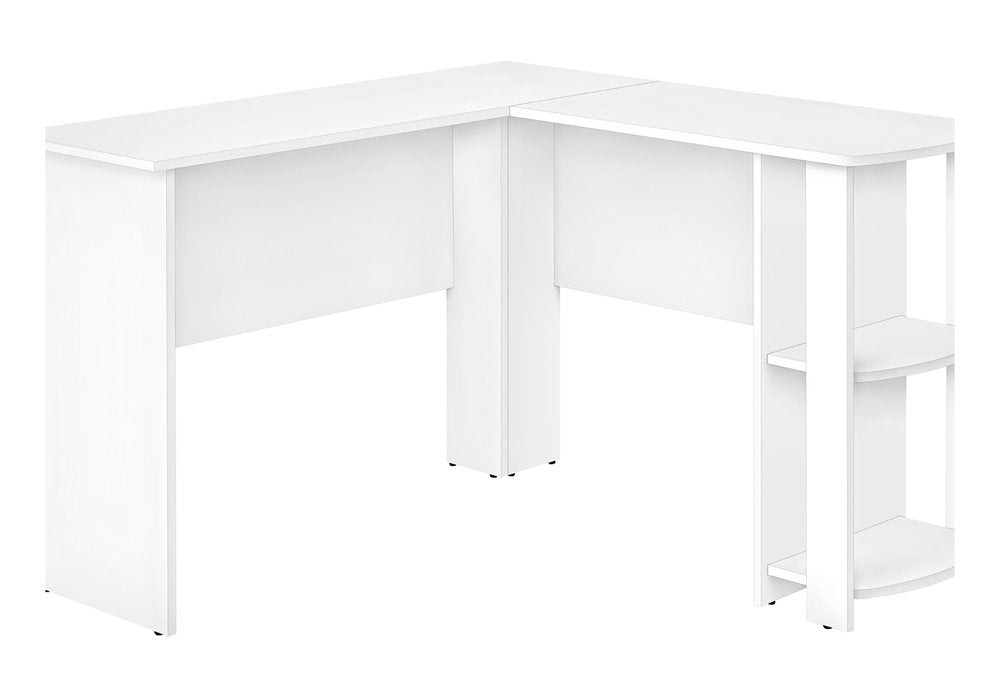 47" White Wood Corner Computer Desk