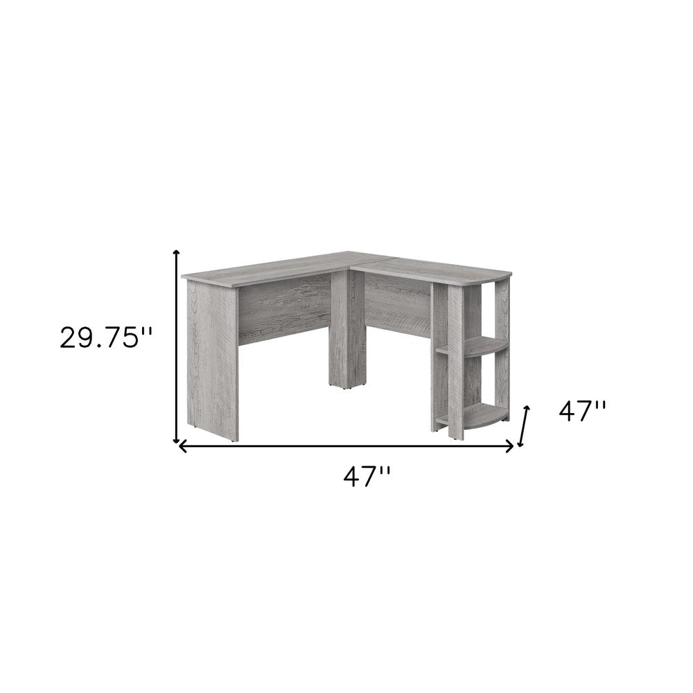 47" Gray Wood Corner Computer Desk