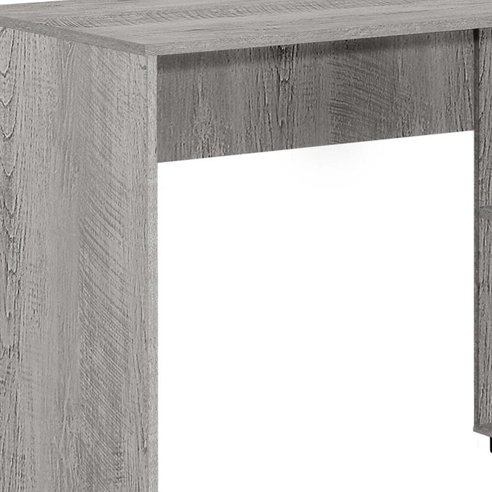 Escritorio para computadora en forma de L de madera gris de 46"