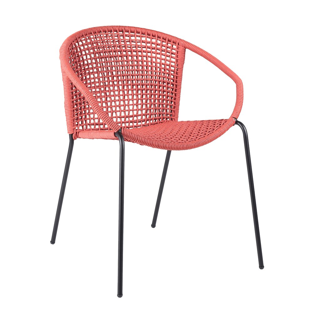 Juego de dos sillas de comedor para exterior de metal rojo de 25"