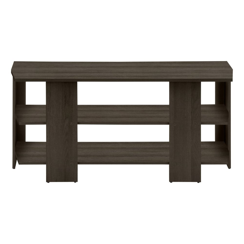42" Brown Wood Open Shelving TV Stand
