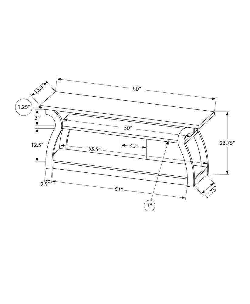 60" White Wood Open Shelving TV Stand