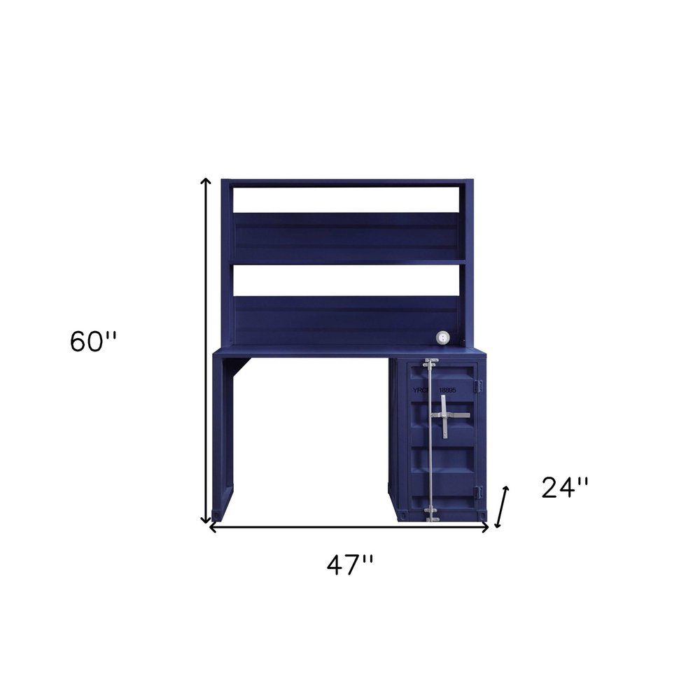 47" Blue Iron Writing Desk